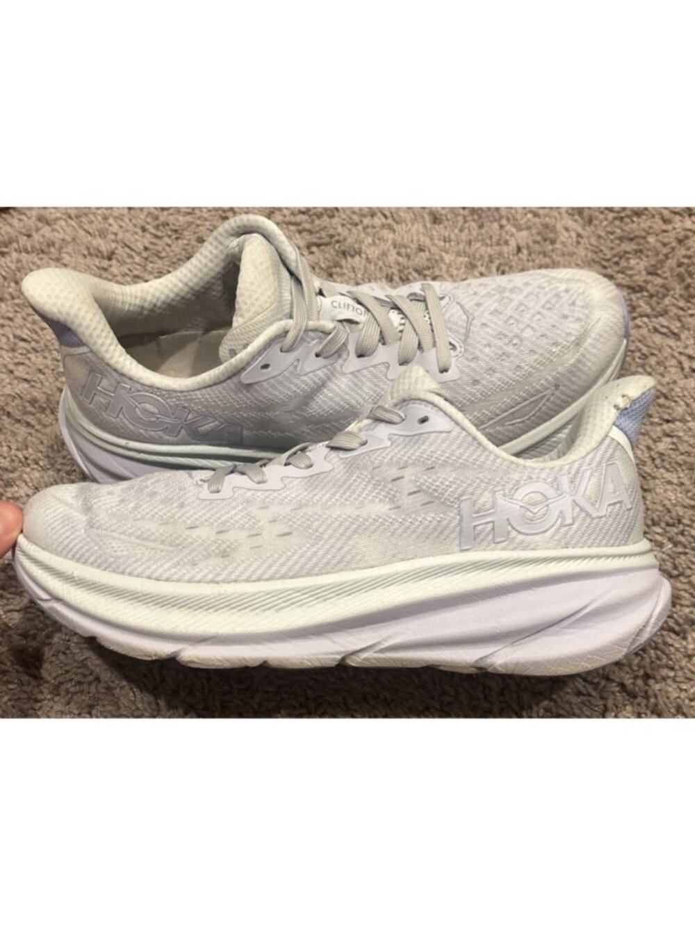 Hoka One One Clifton 9 1127896-EHR Women's Size 10.5B Ether Illusion Shoes